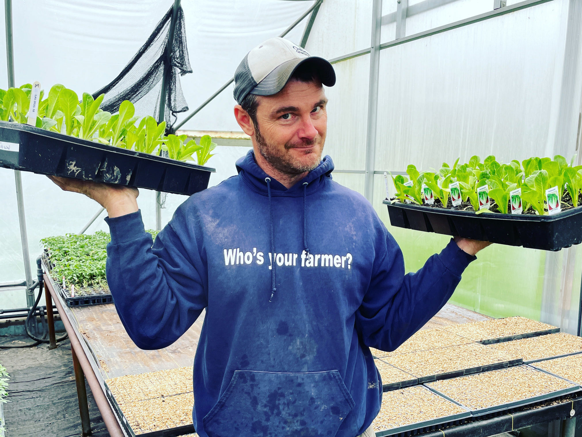 farmer kurt in greenhouse